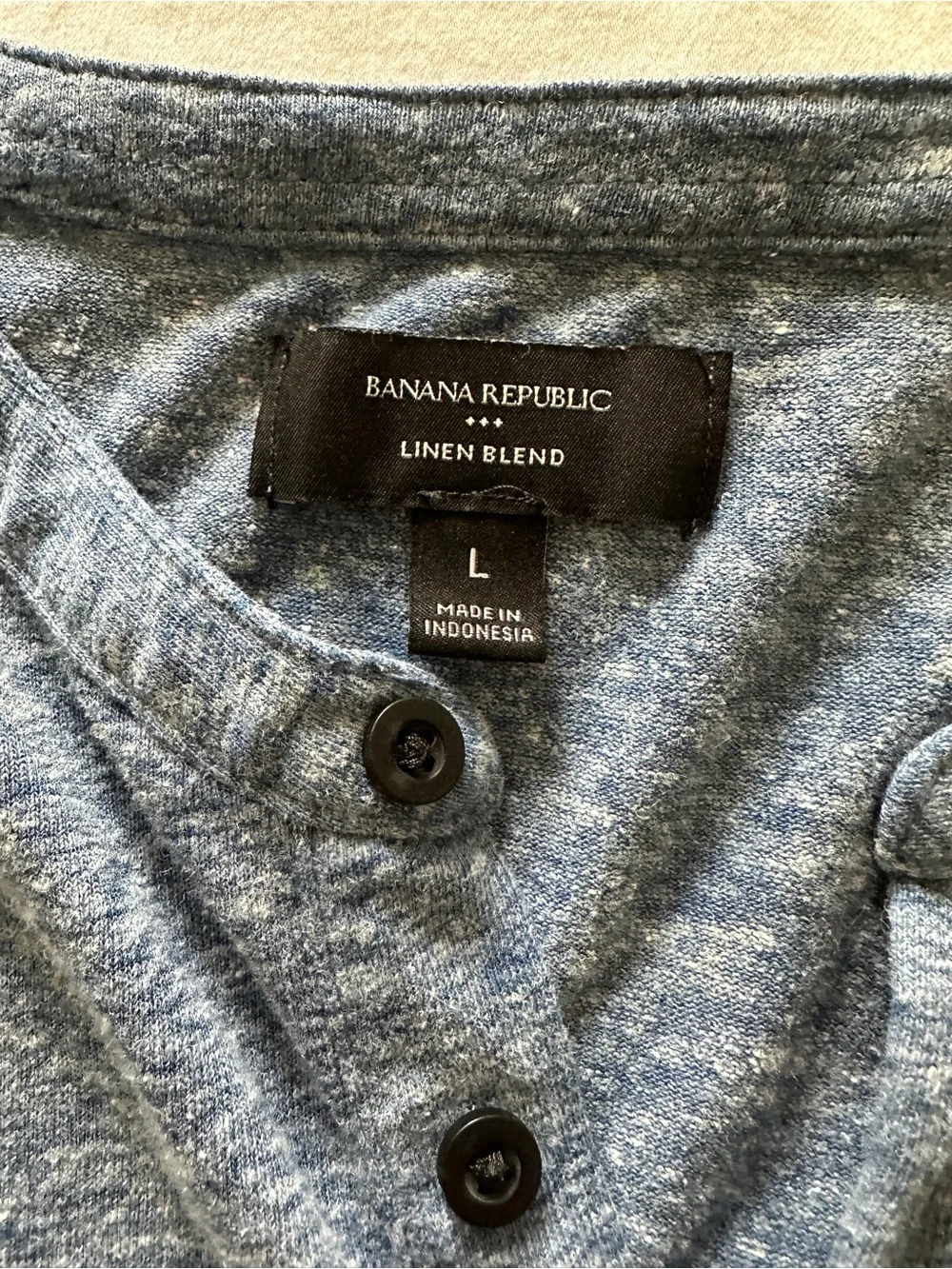 Banana Republic Heather Navy Short-Sleeve Henley